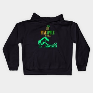 pineapple at sea full great wave surf tshirt Kids Hoodie